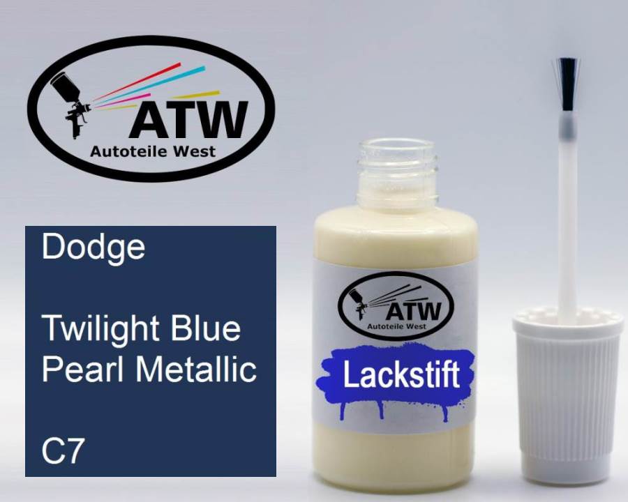 Dodge, Twilight Blue Pearl Metallic, C7: 20ml Lackstift, von ATW Autoteile West.